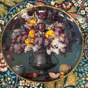 Franklin Mint Porcelain Plate “Irises and Silver” Design